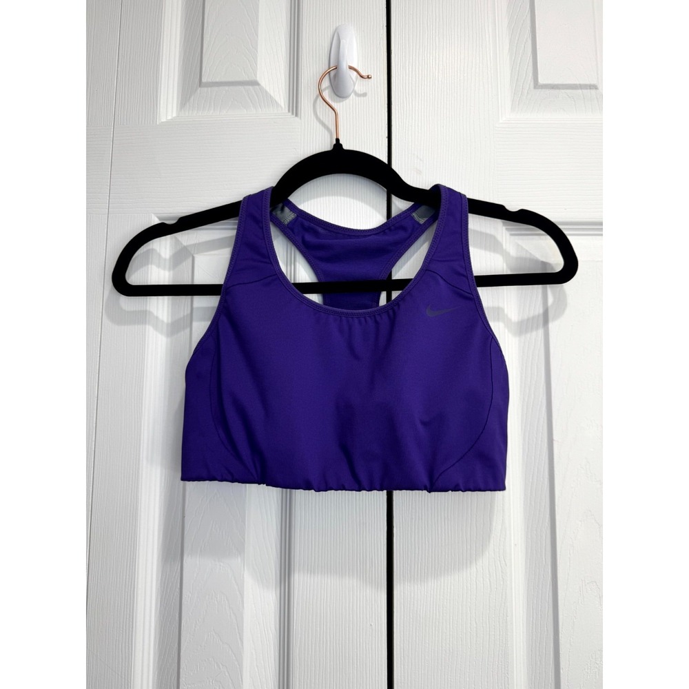 Nike Dri-fit Medium Support Sports Bra Women's Medium Purple Racerback Athletic